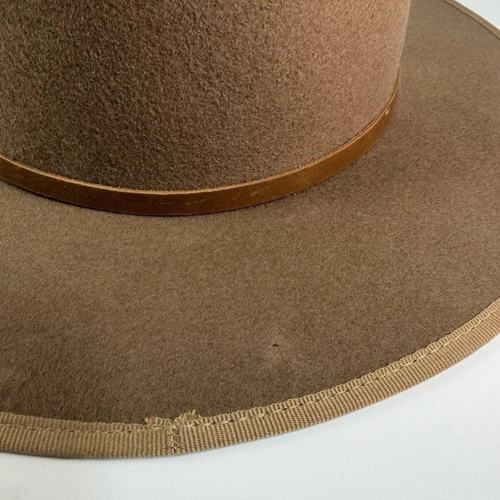 Will & Bear Western Hat Men's Size XL  Brown With Leather Strap 100% Wool Cowboy